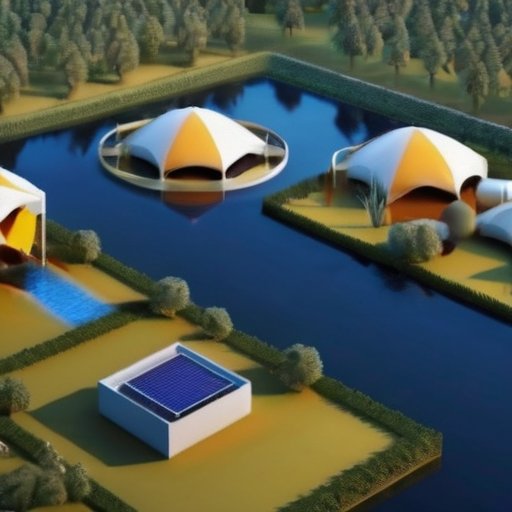 Современная система фильтрации и очистки воды с источником, трубами, фильтрами и резервуаром, окруженная каплями и стаканом чистой воды.