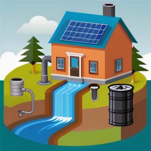 Спокойный дом с разнообразными источниками воды: центральное водоснабжение, колодец, система сбора дождевой воды и источник.