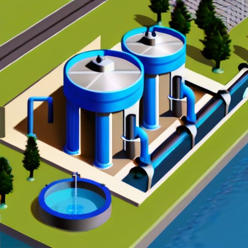 Современная насосная станция с насосами, панелями управления и водозаборными конструкциями.