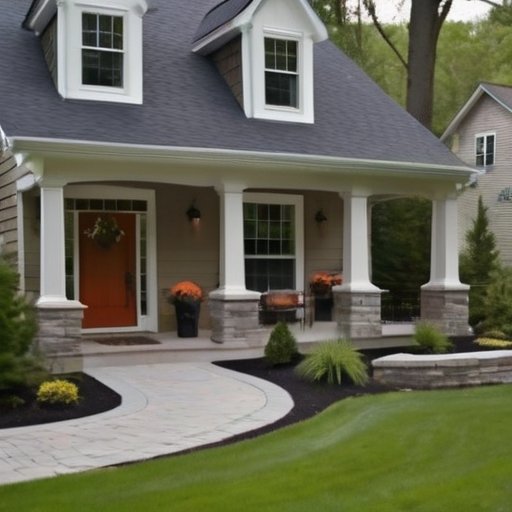 Дом с газопроводом, скрытым под сайдингом, в ухоженном саду.