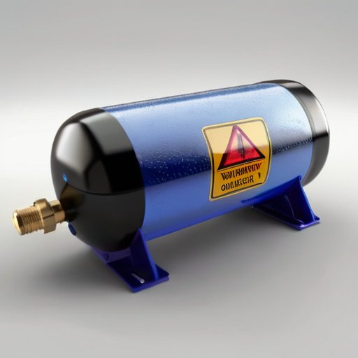 Цилиндр с газом: диаграмма процесса конденсации, с температурными индикаторами, каплями конденсата, инструментами и элементами безопасности.