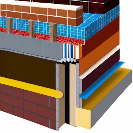 Схема среза кирпичного здания, показывающая различные типы деформационных швов, с яркой маркировкой.