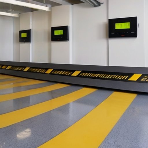 Организованная строительная площадка с полусухой стяжкой, инструментами и знаками для оптимальных условий сушки.