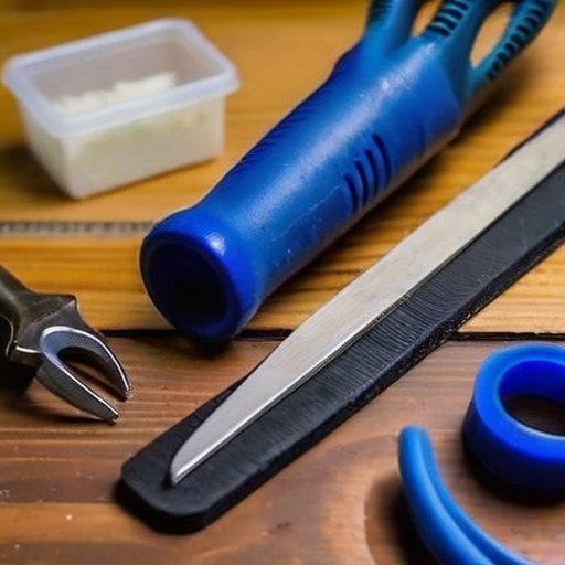 Организованный набор инструментов на деревянном верстаке для удаления жидких гвоздей.