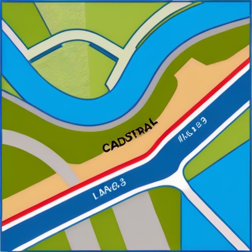 Подробная цветная карта с кадастровым кварталом, границами и обозначениями земельных участков.