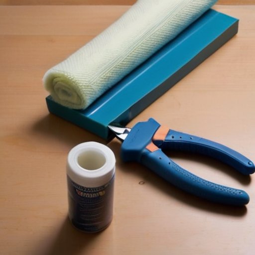 Чистое рабочее место с инструментами для удаления жидких гвоздей из обоев.