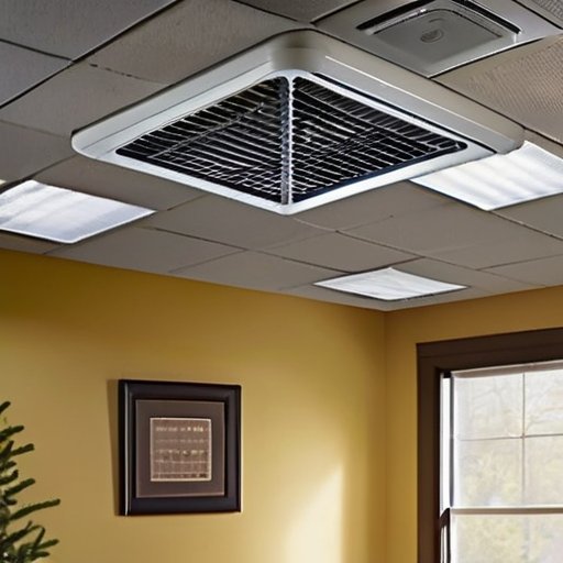 Чистая вентиляционная система с воздуховодами и фильтрами, рядом сода и уксус, список задач по обслуживанию.