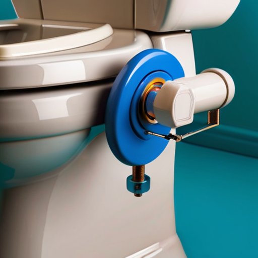 Механизм смыва унитаза с кнопкой и внутренними компонентами.