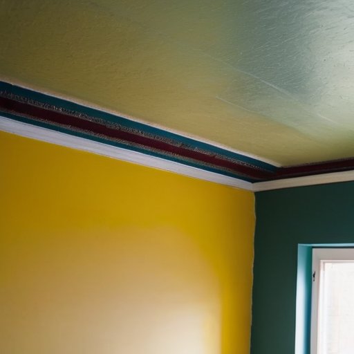 Свежепобеленная стена в светлом помещении с открытыми окнами и колеблющимися занавесками, показывающими оптимальную влажность.