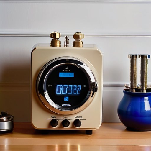 Современный газовый счетчик в уютной комнате с бытовыми приборами и графиками потребления газа.