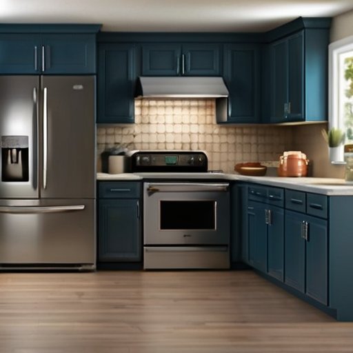 Современная кухня с электрической панелью и холодильником, акцент на защиту от перегрузок и энергосбережение.