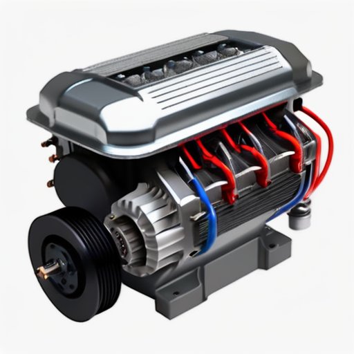 Схема генераторной системы автомобиля с ключевыми компонентами и процессом зарядки аккумулятора.