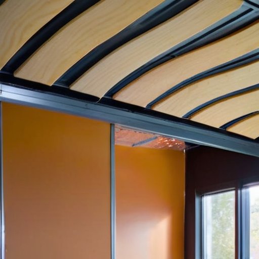 Процесс установки современного потолка с различными материалами для гипсокартона.