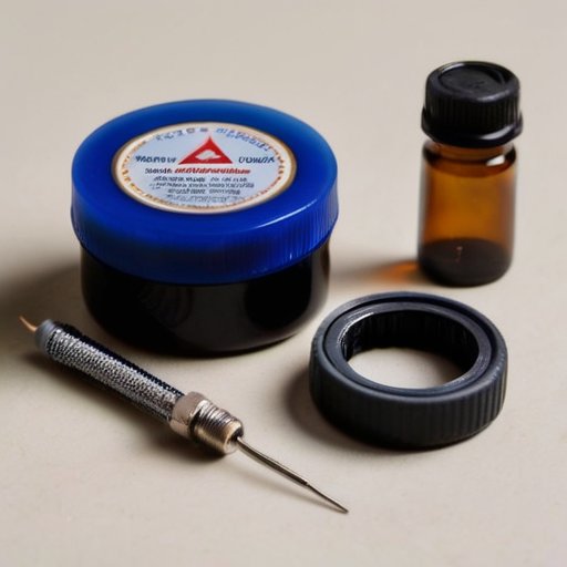 Чистое и организованное рабочее место для пайки с флюсами, припоем и паяльником.