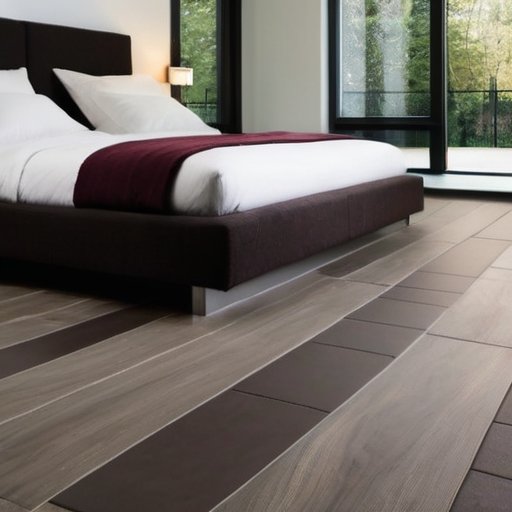 Уютная гостиная с водяным теплым полом и текстурным линолеумом.