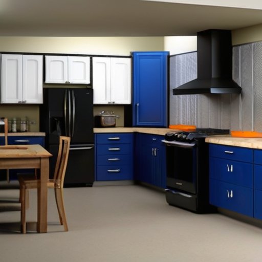 Сцена ремонта кухни с вентиляционным каналом, инструментами и чертежами.