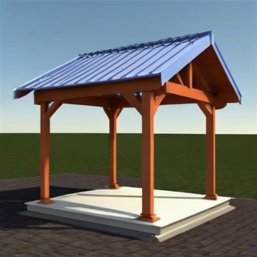 Архитектурный чертеж беседки 3x4 метра с односкатной крышей.