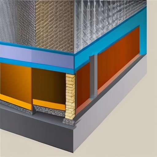 Срез стены здания с детализированными слоями, показывающий правильную установку пароизоляции.