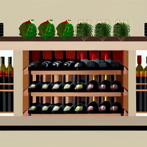 Схема винного погреба с слоями почвы, уровнем грунтовых вод и различными высотами хранения продуктов.