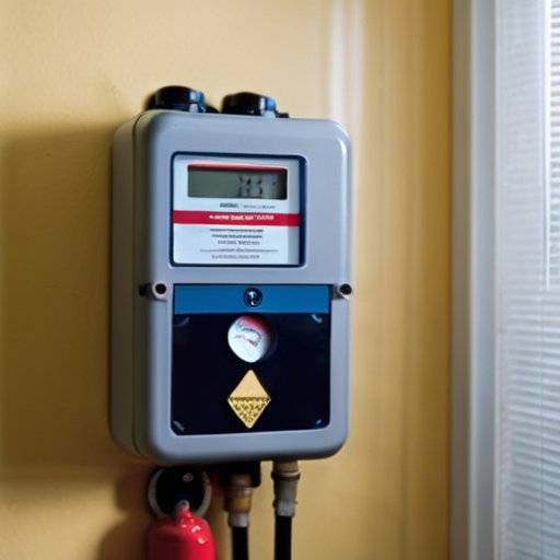 Современный интерьер квартиры с газовым счетчиком на стене, рядом с инструментами и контрольным списком для проекта перемещения.