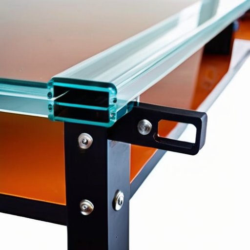 Современное рабочее пространство с поликарбонатными крепежами и инструментами для установки.