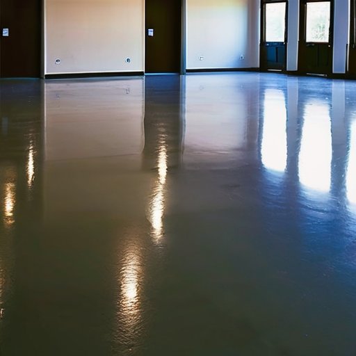 Строительная площадка с укладкой полусухой стяжки, распылитель воды, инструменты и измерительные приборы.