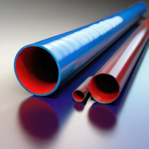 Новая окрашенная газовая труба с ярким покрытием в мастерской.