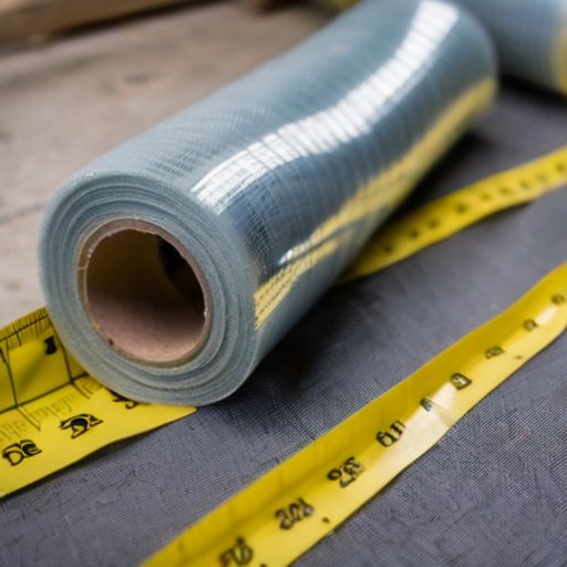 Сетка стеклотканевая на строительном объекте с инструментами и отделанными стенами.