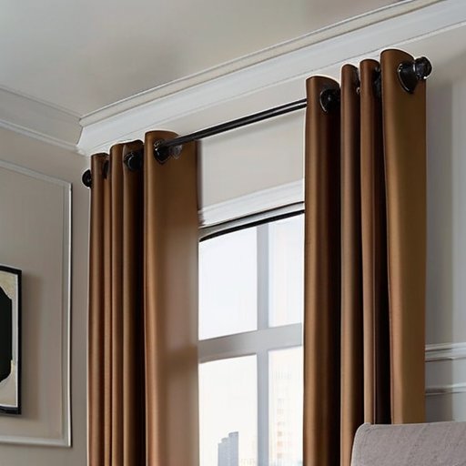 Современный интерьер с элегантной телескопической карнизом и минималистичной мебелью.