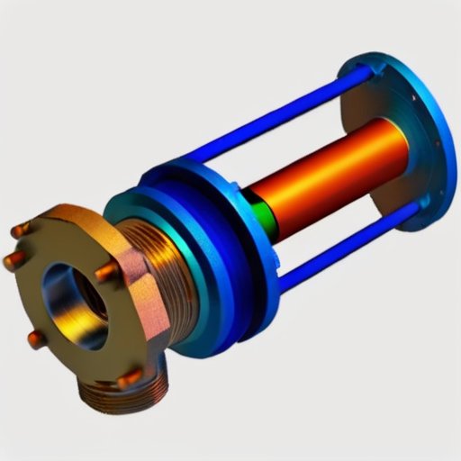 Схема теплового запорного клапана с деталями: корпус, уплотнительные элементы, механизм привода и поток пара/воды.