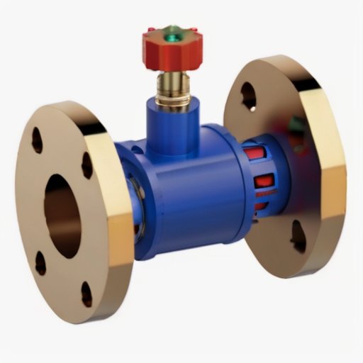 Схема термовыключающего клапана с ключевыми компонентами и указателями потока.