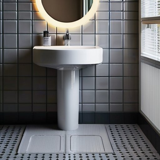 Современная ванная комната с туалетом и стилизованными пузырьками в трубах, инструменты для сантехники и советы по уходу.