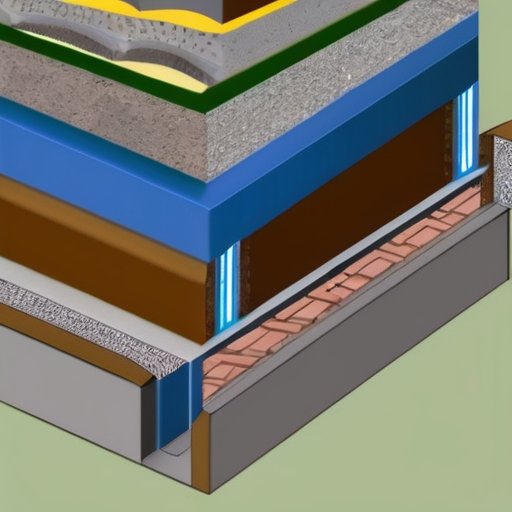 Строительная площадка с различными типами фундаментов для кладки из бетонных блоков.