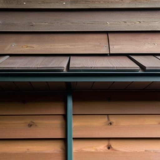 Деревянный дом с разнообразными отделочными материалами на фасаде в природном окружении.