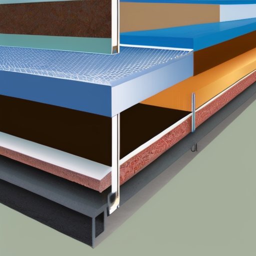 Строительная площадка с двумя типами фундаментов: традиционный ленточный и ростверковый, с яркими подписями и частично построенным зданием на фоне.