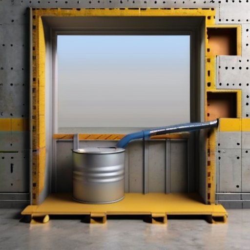 Стена из газобетона с вырезанным окном и инструментами.